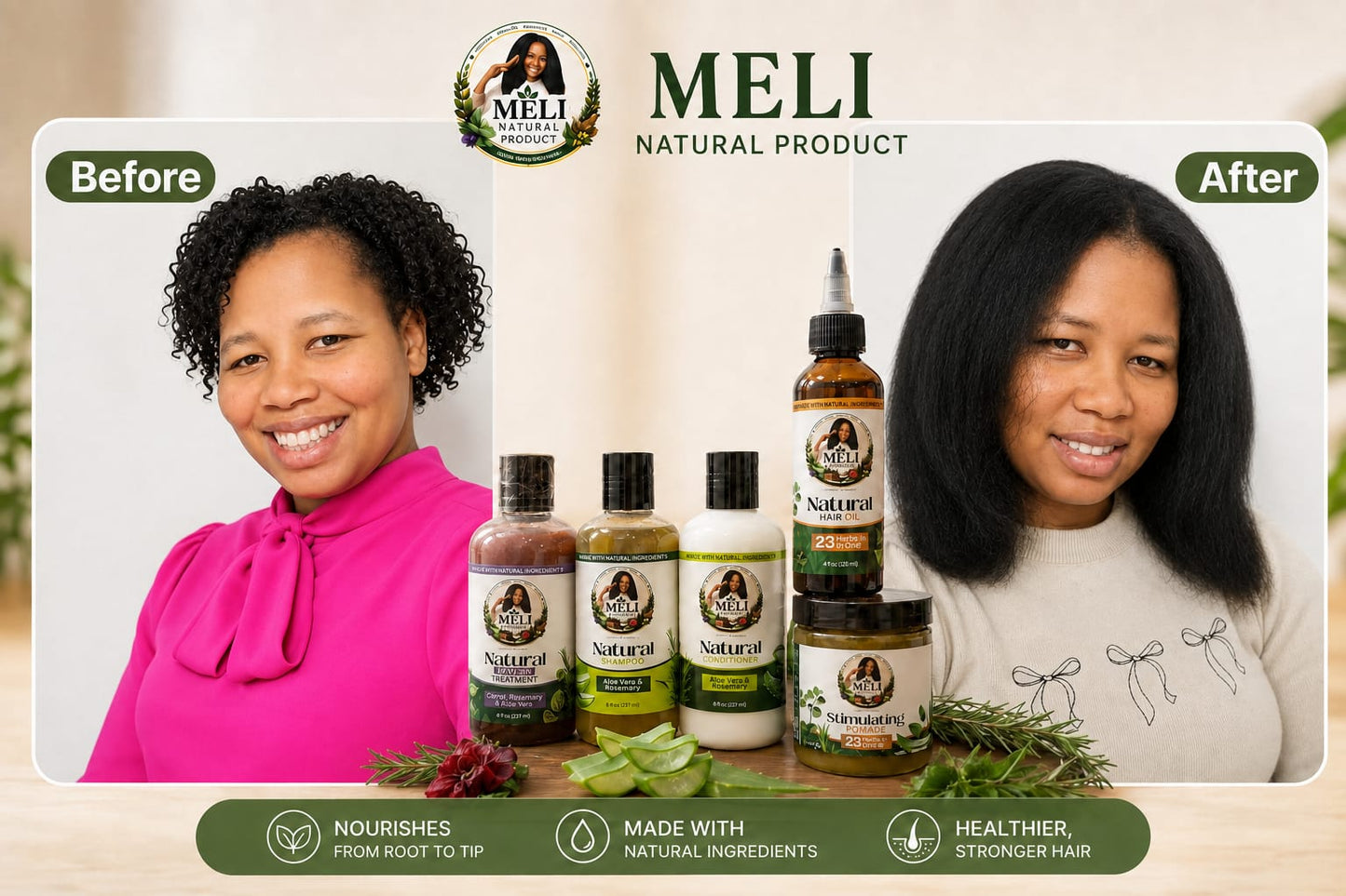 Meli Natural Hair Oil – Nourishing Growth Formula (2 fl oz)