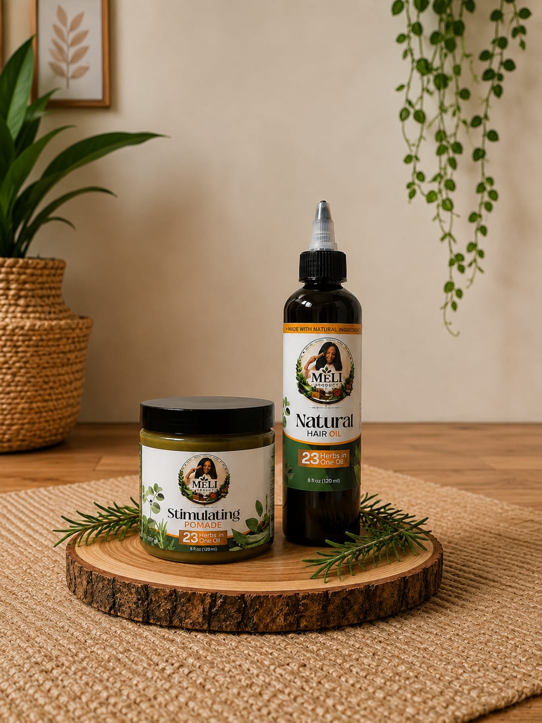 Meli Growth Duo Special – Stimulating Pomade & Natural Hair Oil (23 Herbs) 🌿 2 x $49.99